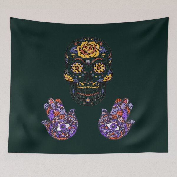 Item preview, Darkie Skull with a pattern Spooky hands with eyes designed and sold by Banasaha.