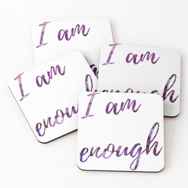 Item preview, I Am Enough Mantra Silhouette Design With Amethyst Background  designed and sold by TacoRose.