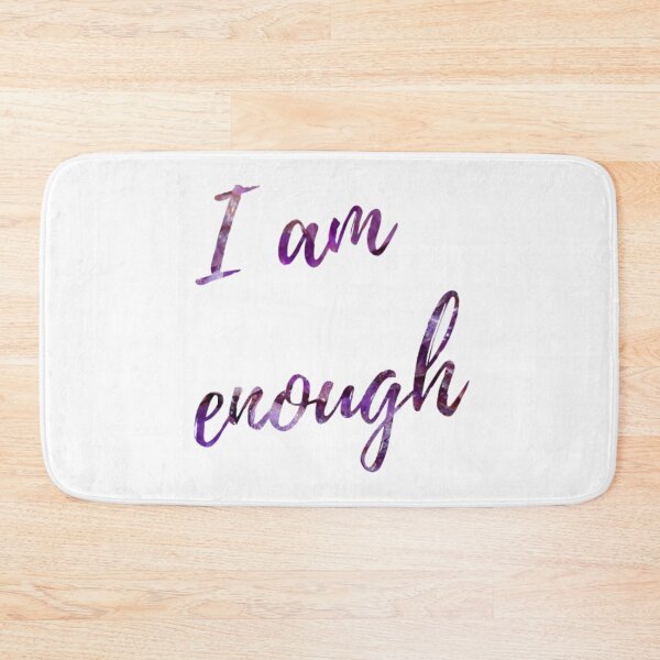 Item preview, I Am Enough Mantra Silhouette Design With Amethyst Background  designed and sold by TacoRose.