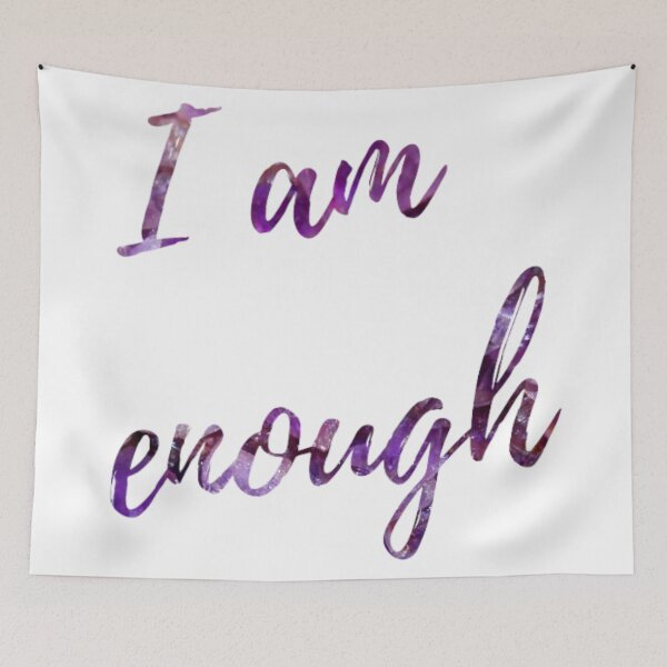 Item preview, I Am Enough Mantra Silhouette Design With Amethyst Background  designed and sold by TacoRose.