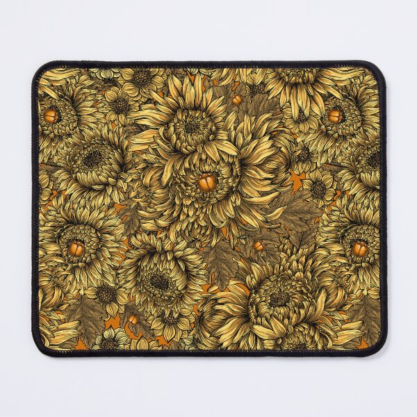 Item preview, Yellow chrysanthemum flowers and orange bettles designed and sold by Katerina Mitkova Kirilova.