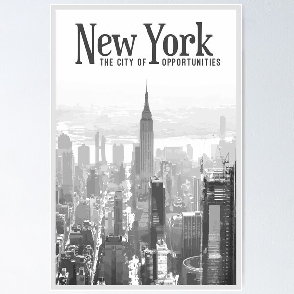 New York City (Black and White) Poster
