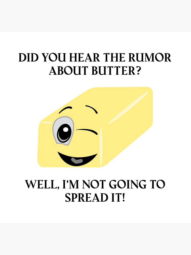 "Dad jokes, humor, butter, spread" Sticker by jgarza0826 Redbubble