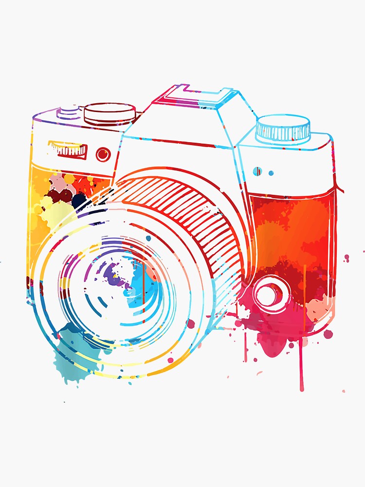 Watercolor Camera Lens Photographer Photography T-Shirt Watercolor Camera Lens Photographer Photography T-Shirt