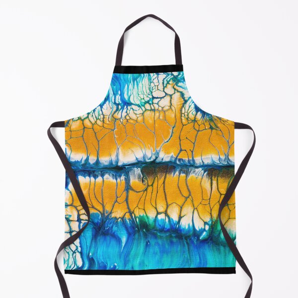 Item preview, Abstract Acrylic Pouring Landscape Blue and Gold designed and sold by mhfoto.
