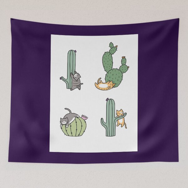 Item preview, Cacti Cats Art Board Print designed and sold by MitSafiz.