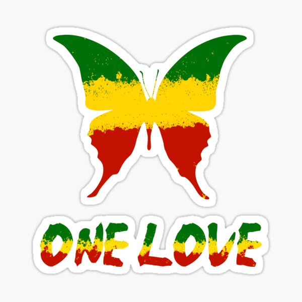 Damen Tank Top Mit Rasta Reggae Design - One Love Butterfly Peace