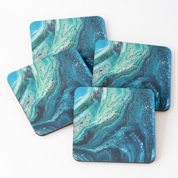 Item preview, Abstract Acrylic Pouring Blue Water designed and sold by mhfoto.