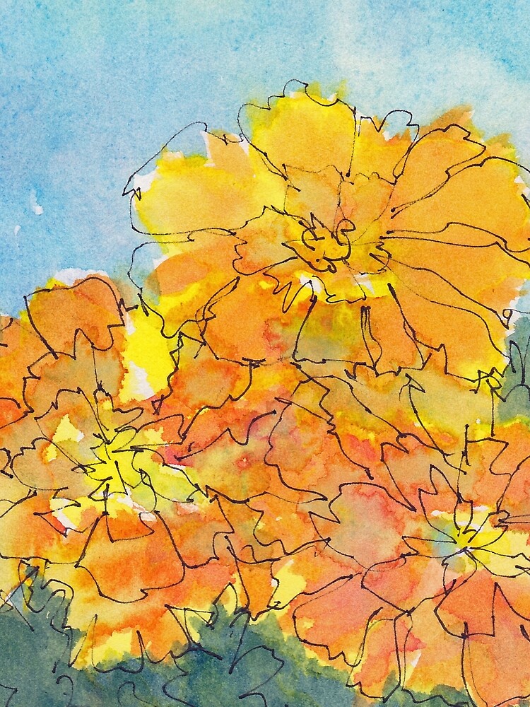 Merry Marigolds! by shinypennyart