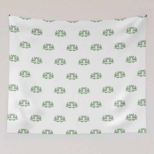 Item preview, Dark green Lotus Flower Pattern designed and sold by patterniastudio.
