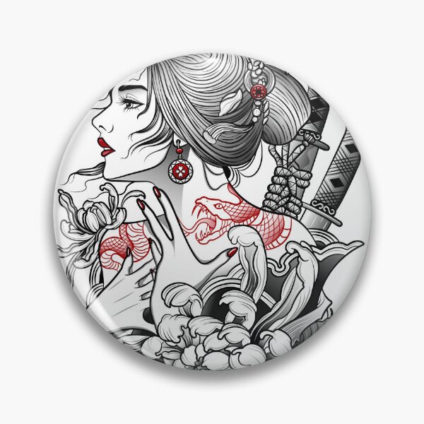 Aperçu de l'œuvre Fille Geisha Japonaise Art Cyberpunk créée et vendue par Marvs29.