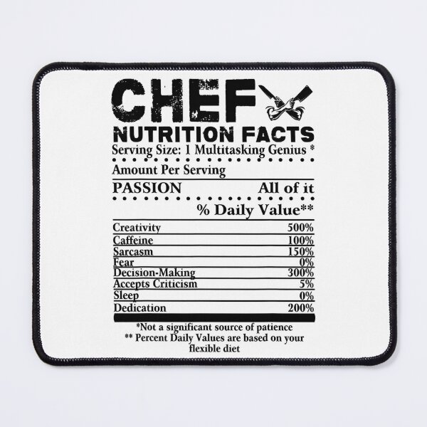 Item preview, Chef Nutrition Facts Cool Chef designed and sold by ibarrbeat.