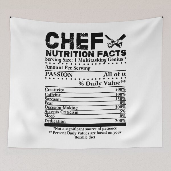 Item preview, Chef Nutrition Facts Cool Chef designed and sold by ibarrbeat.