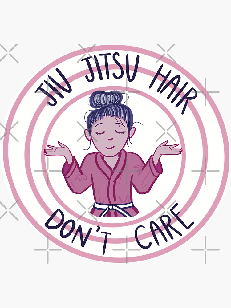 "jiu jitsu hair (pink)" Sticker for Sale by kayristin Redbubble