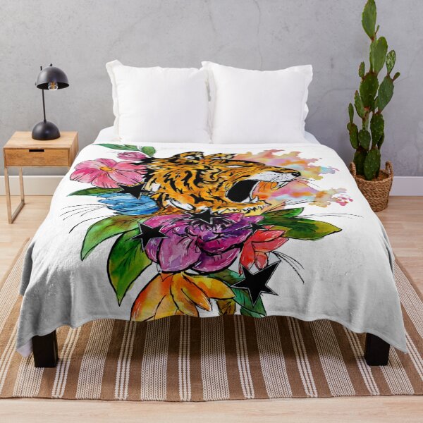 Item preview, Tiger with Flowers and Stars designed and sold by Sebastian Grafmann.