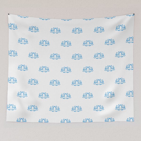 Item preview, Light blue Lotus Flower Pattern designed and sold by patterniastudio.