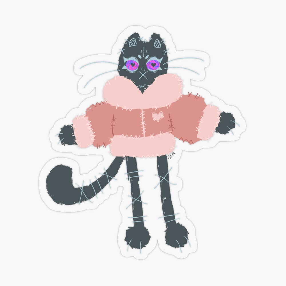 Cute cat wearing a puffer jacket Sticker for Sale by OverdriveMusic