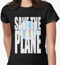 Flat Earth Designs - SAVE THE PLANE Women's Fitted T-Shirt