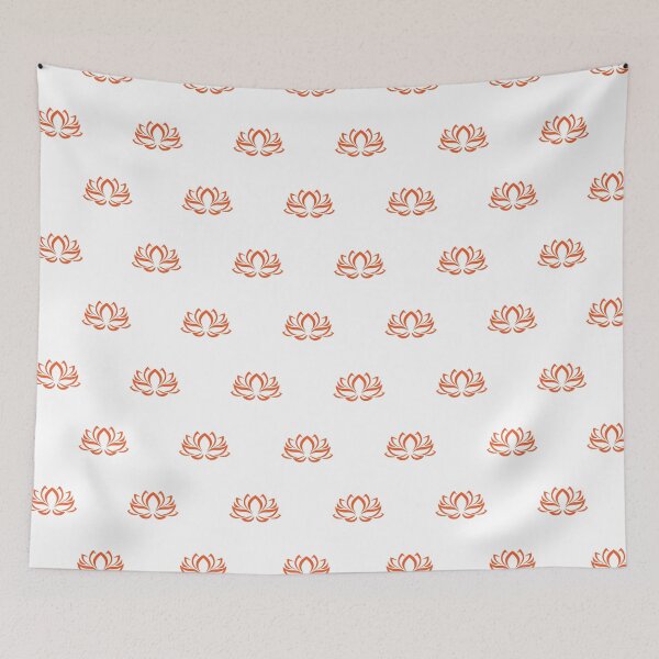 Item preview, Orange Lotus Flower Pattern designed and sold by patterniastudio.