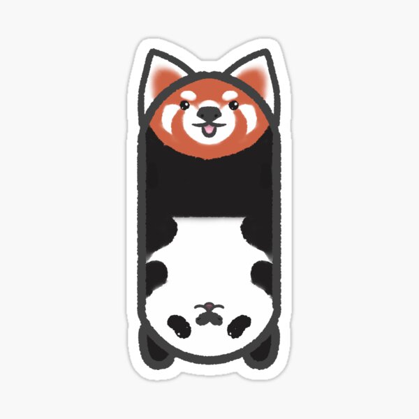 Flipimals: Panda Red Panda Sticker