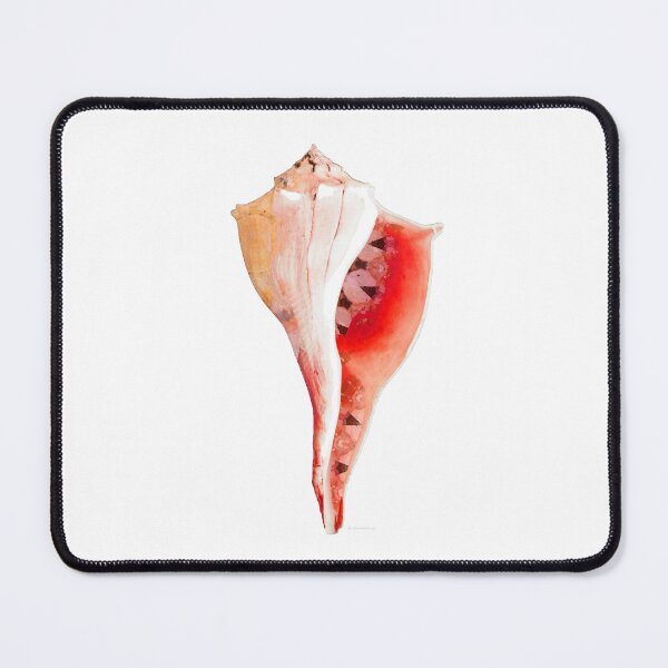 Item preview, Delicate Red Seashell Lightning Whelk Art designed and sold by Sharon Cummings Art.