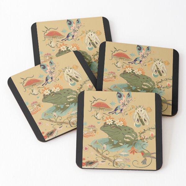 Item preview, Magical Toad & Flowers Antique Cottage Core Design designed and sold by EarthArtDesigns.