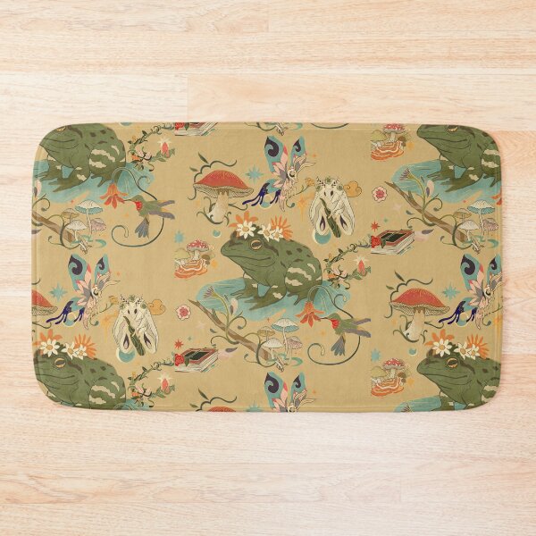 Item preview, Magical Toad & Flowers Antique Cottage Core Design designed and sold by EarthArtDesigns.