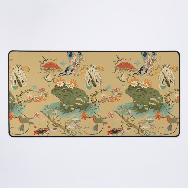 Item preview, Magical Toad & Flowers Antique Cottage Core Design designed and sold by EarthArtDesigns.