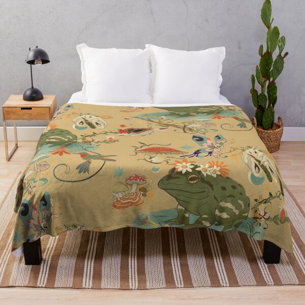Item preview, Magical Toad & Flowers Antique Cottage Core Design designed and sold by EarthArtDesigns.