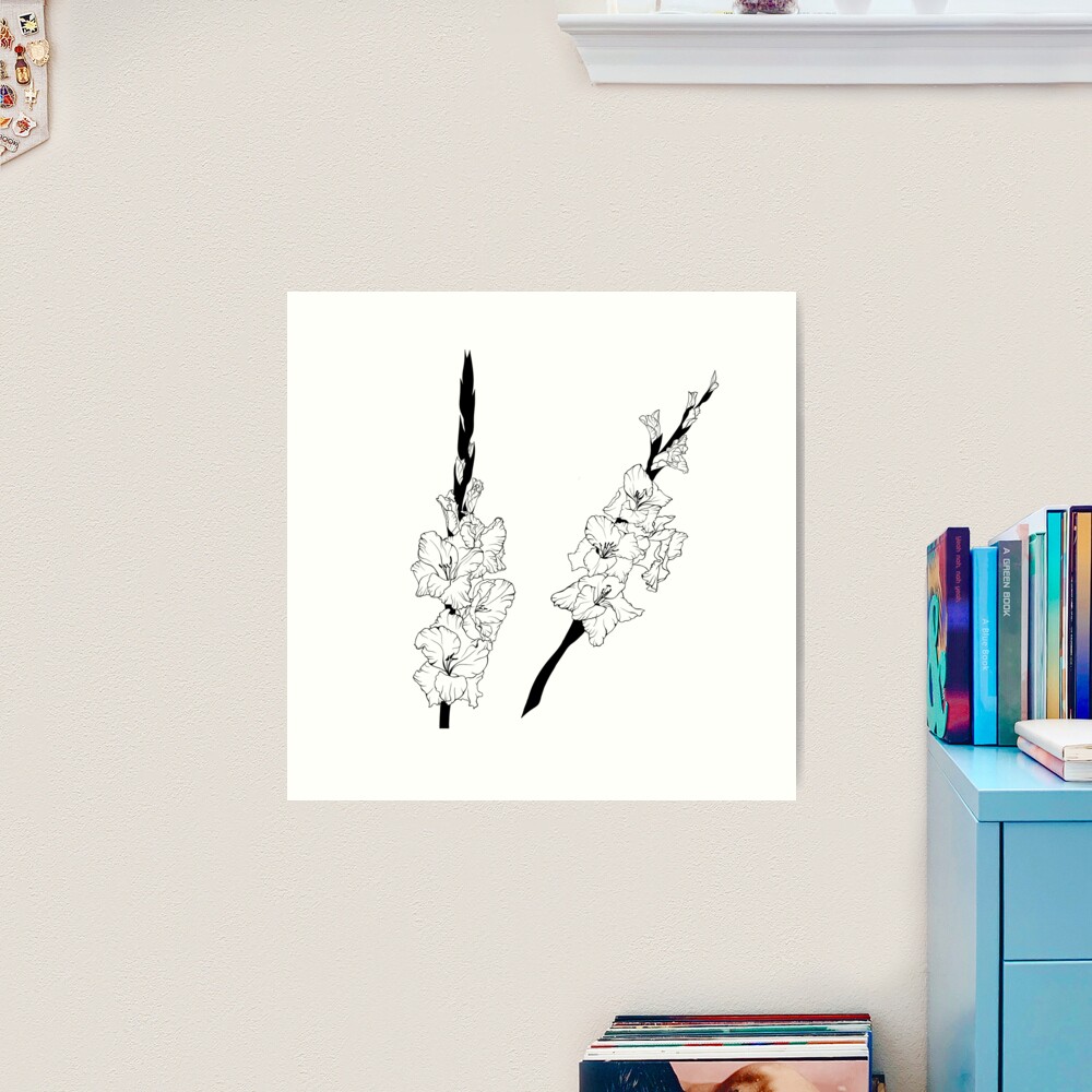 Minimalist Gladiolus Flower Tattoo, Wrist Gladiolus Tattoo Simple, Women S Gladiolus  Tattoo Stock Vector - Illustration of flower, pattern: 285368752