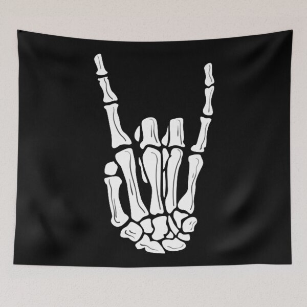 Item preview, Punk Skeleton Hand Sign in White designed and sold by BEyourself be.