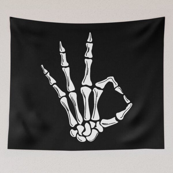 Item preview, Three Skeleton Hand Sign in White designed and sold by BEyourself be.