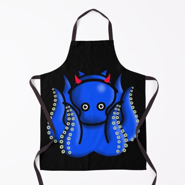 Item preview, blue octopus with devil horns designed and sold by octo-PS.