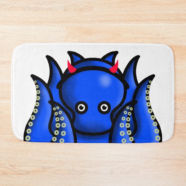 Item preview, blue octopus with devil horns designed and sold by octo-PS.