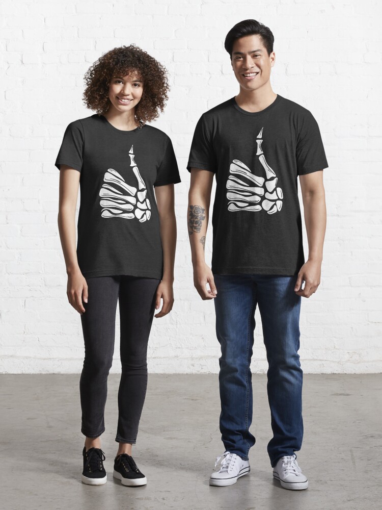 Thumbs Up Skeleton Hand Sign in White