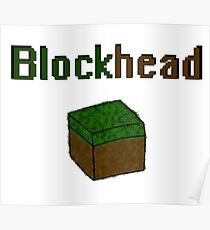 Blockhead voxel cube Poster