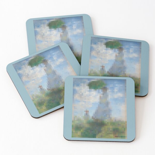 Item preview, Pixelated Promenade | Monet's Woman With a Parasol designed and sold by CurrantJam.
