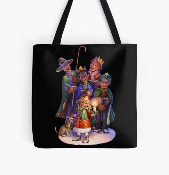 villancicos navideños Bolsa estampada de tela