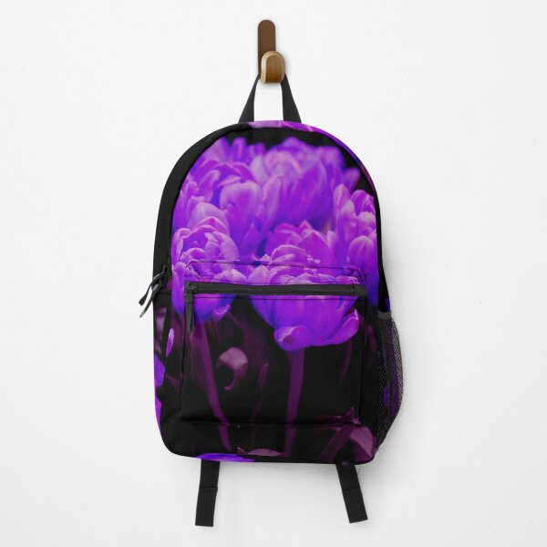 Item preview, A bouquet of bright purple blue tulips against a black background designed and sold by fowons.