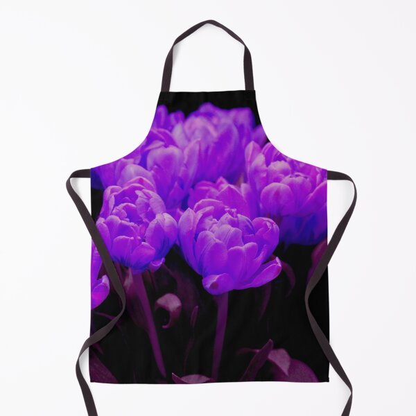 Item preview, A bouquet of bright purple blue tulips against a black background designed and sold by fowons.