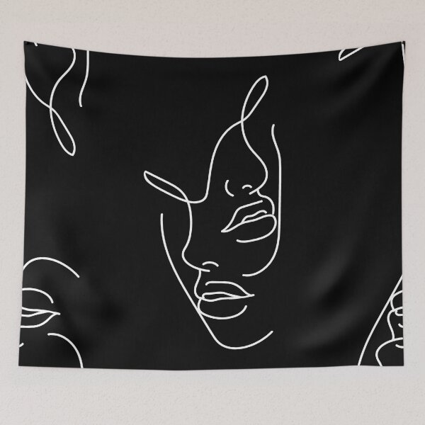 Item preview, black womens faces line drawings modern art hipster designed and sold by Gossip Rag.