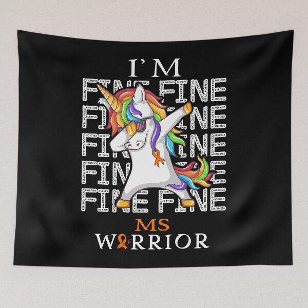 Item preview, Unicorn MS Warrior I'm Fine MS Awareness designed and sold by Hatjar.