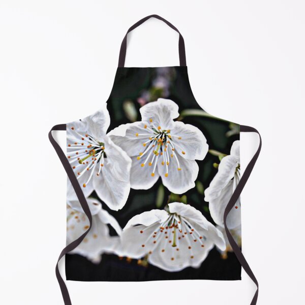 Item preview, White flowers on black background designed and sold by olena2552.