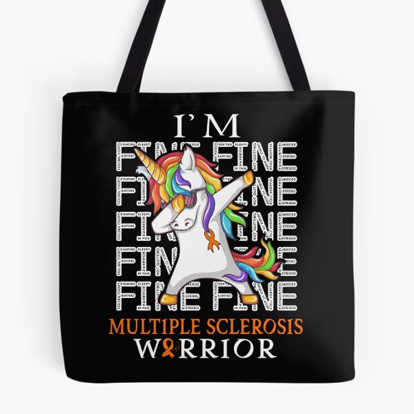 Item preview, Unicorn Multiple Sclerosis Warrior I'm Fine Multiple Sclerosis Awareness designed and sold by Hatjar.