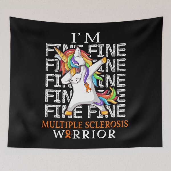 Item preview, Unicorn Multiple Sclerosis Warrior I'm Fine Multiple Sclerosis Awareness designed and sold by Hatjar.