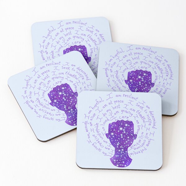 Item preview, Night Galaxy Positive Mantras Female Silhouette designed and sold by Deborah Camp.