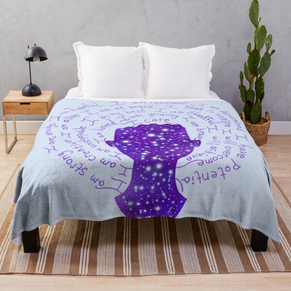 Item preview, Night Galaxy Positive Mantras Female Silhouette designed and sold by Deborah Camp.