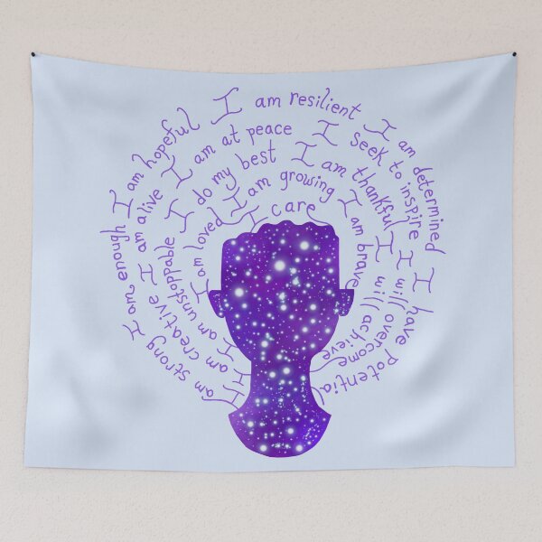 Item preview, Night Galaxy Positive Mantras Female Silhouette designed and sold by Deborah Camp.
