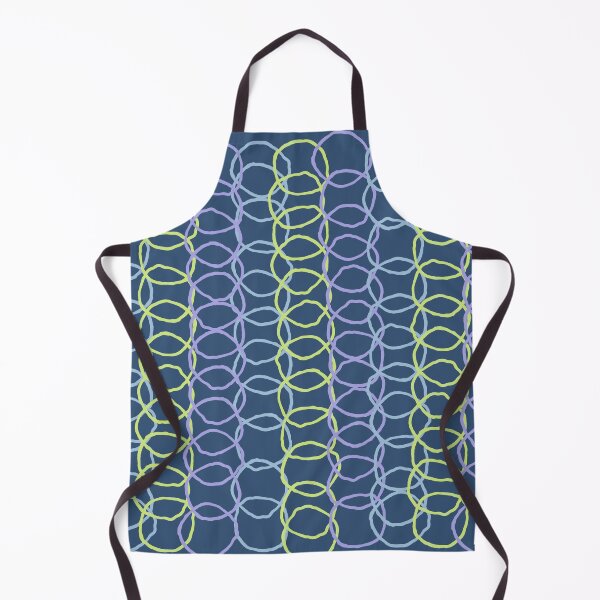 Item preview, Organic interlocking abstract rings in the linear pattern in my power blues and spring green designed and sold by FrancesPoff.