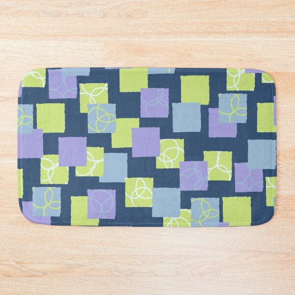 Item preview, Abstract sticky notes in honeydew melon green, navy blue, lavender sky blue mod squares designed and sold by FrancesPoff.